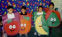 Kids in Fruit Costumes
